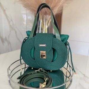 Elegant Semi-Circle Textured Small Handbag